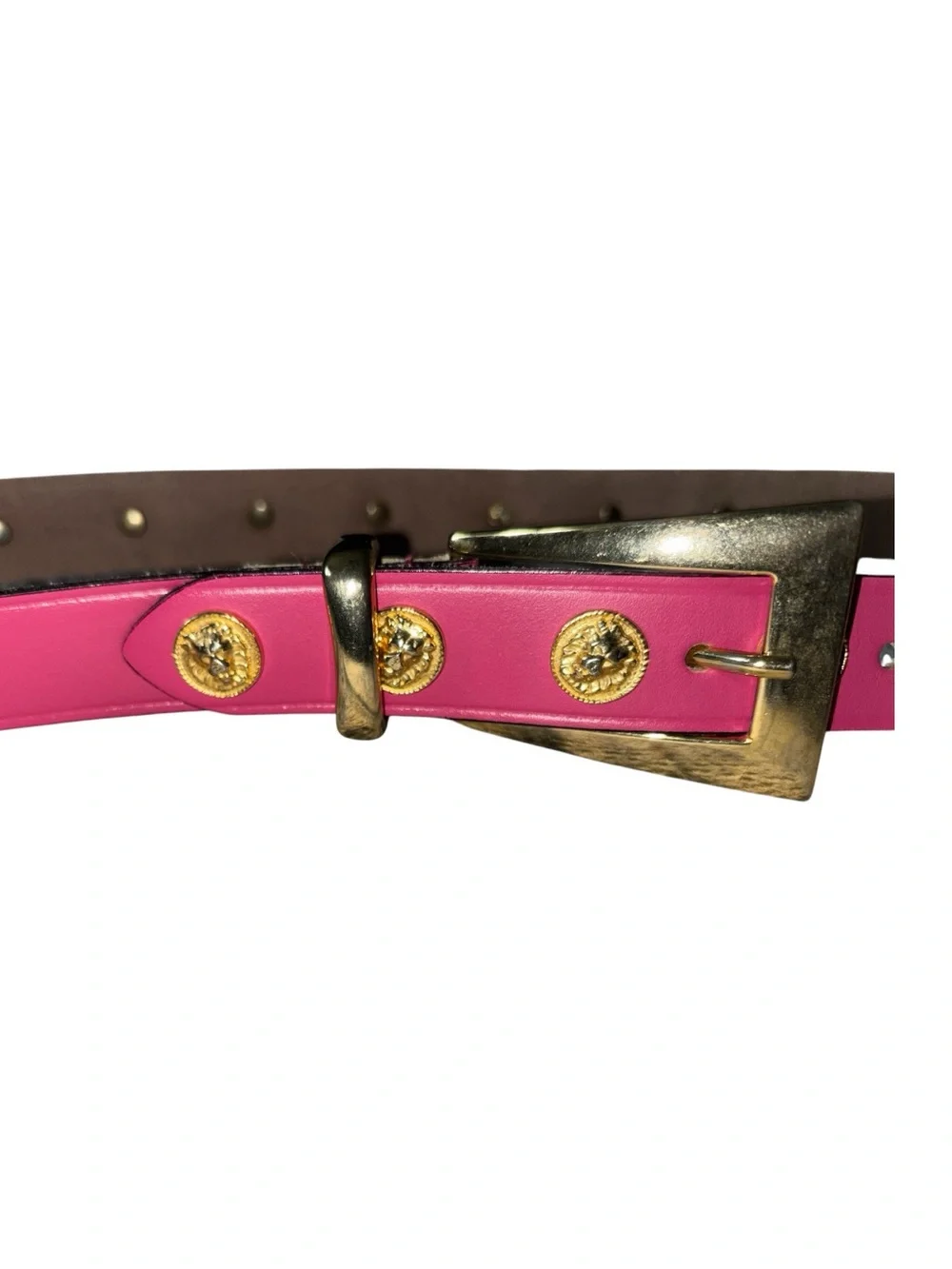 The Limited leather Pink gold coin Belt Size L